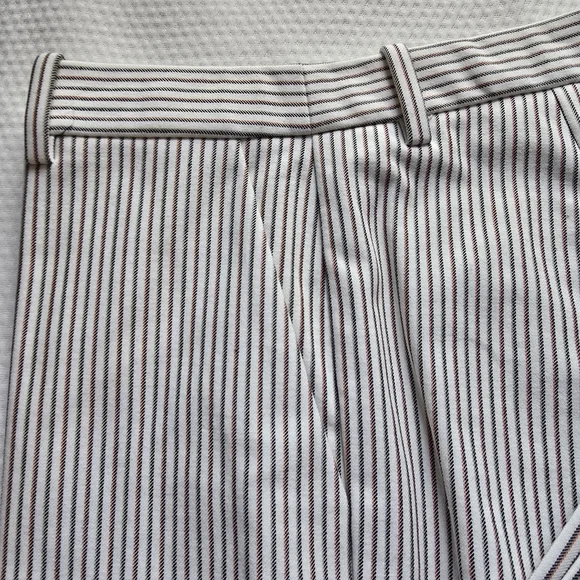 NEW Theory Women's Cotton Trousers with Pinstripes - Picture 2 of 9